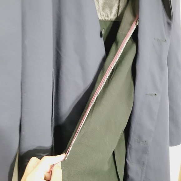 Weatherman Vintage Navy Blue Cotton Blend Full Length Trench Coat Jacket Lined - Picture 14 of 14